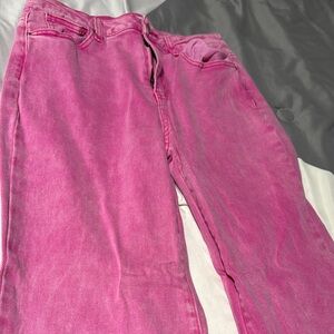 Zenana Outfitters Bold Pink Straight Leg Jeans